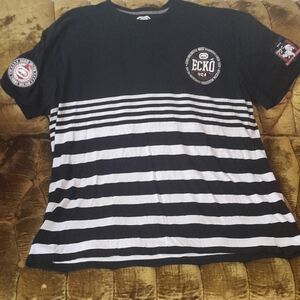 Ecko Black and White Striped T-Shirt